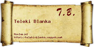 Teleki Blanka névjegykártya